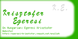 krisztofer egeresi business card